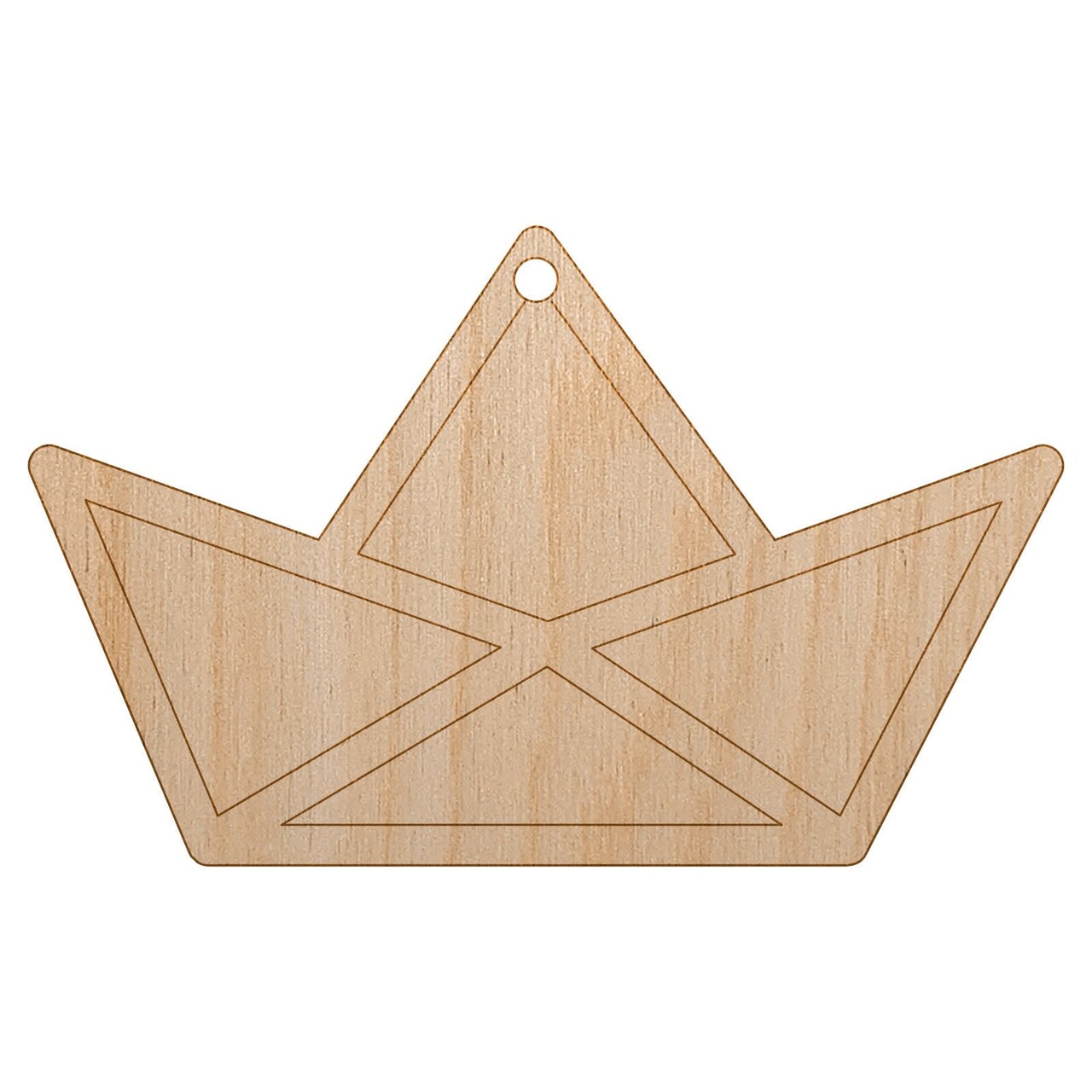 Paper Boat Ship Unfinished Craft Wood Holiday Christmas Tree DIY Pre-Drilled Ornament